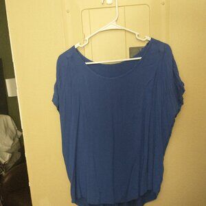 Royal Blue Womens work blouse Size Large